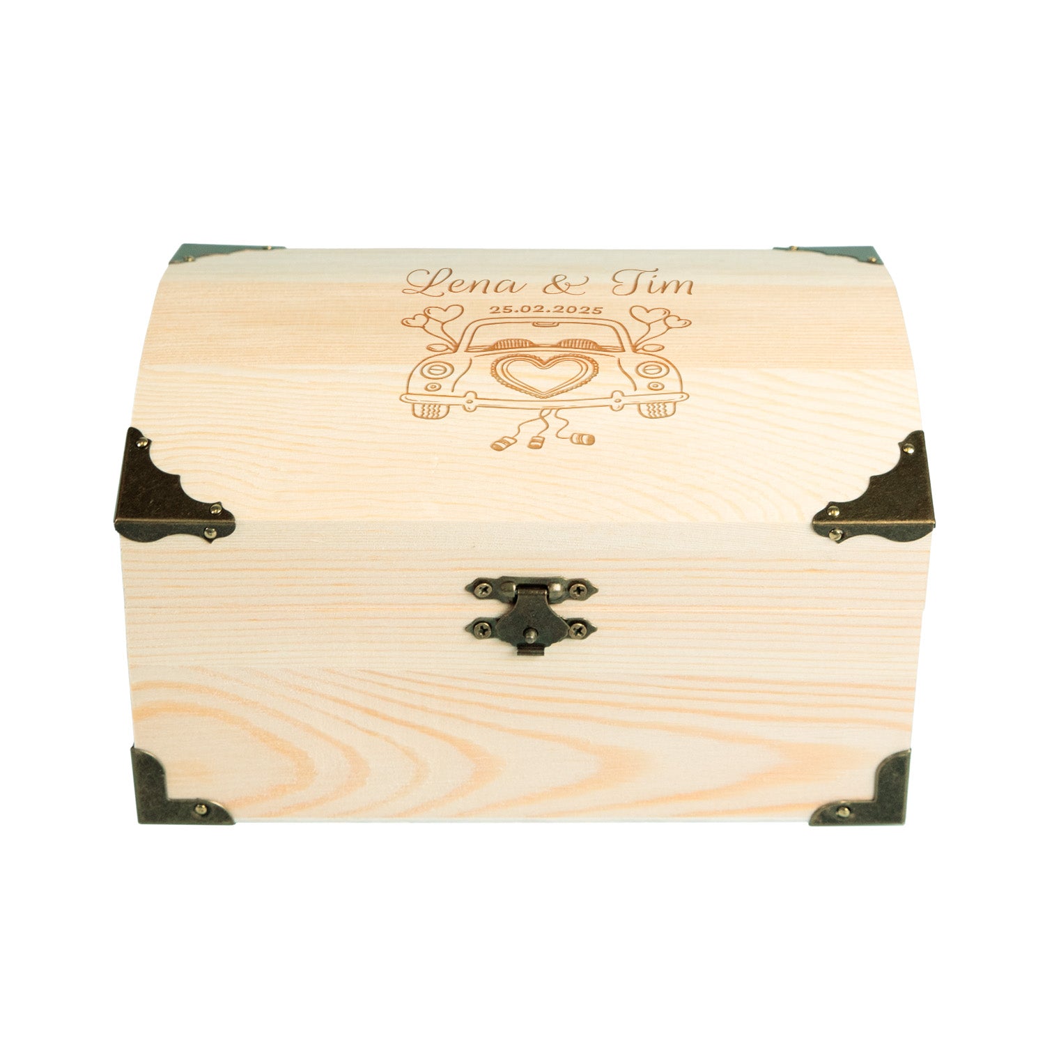 Personalisierte Hochzeitstruhe aus Holz