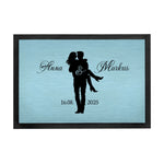 Fußmatte - Hochzeitspaar 35x50cm Blau