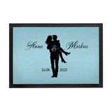 Fußmatte - Hochzeitspaar Blau