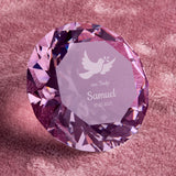 Diamant für Kinder zur Taufe Rosa Taube