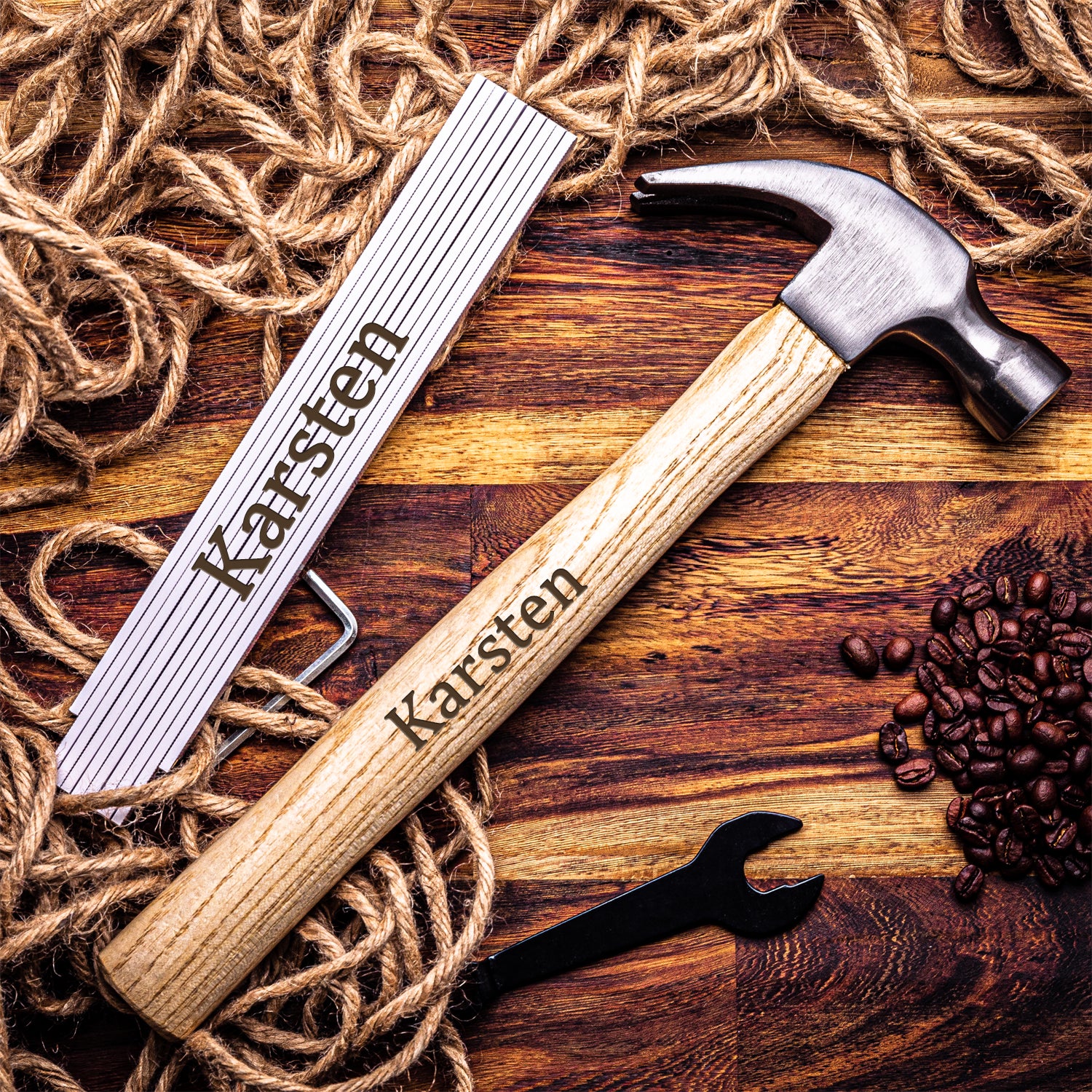 Personalisierter Hammer Hammer & Zollstock