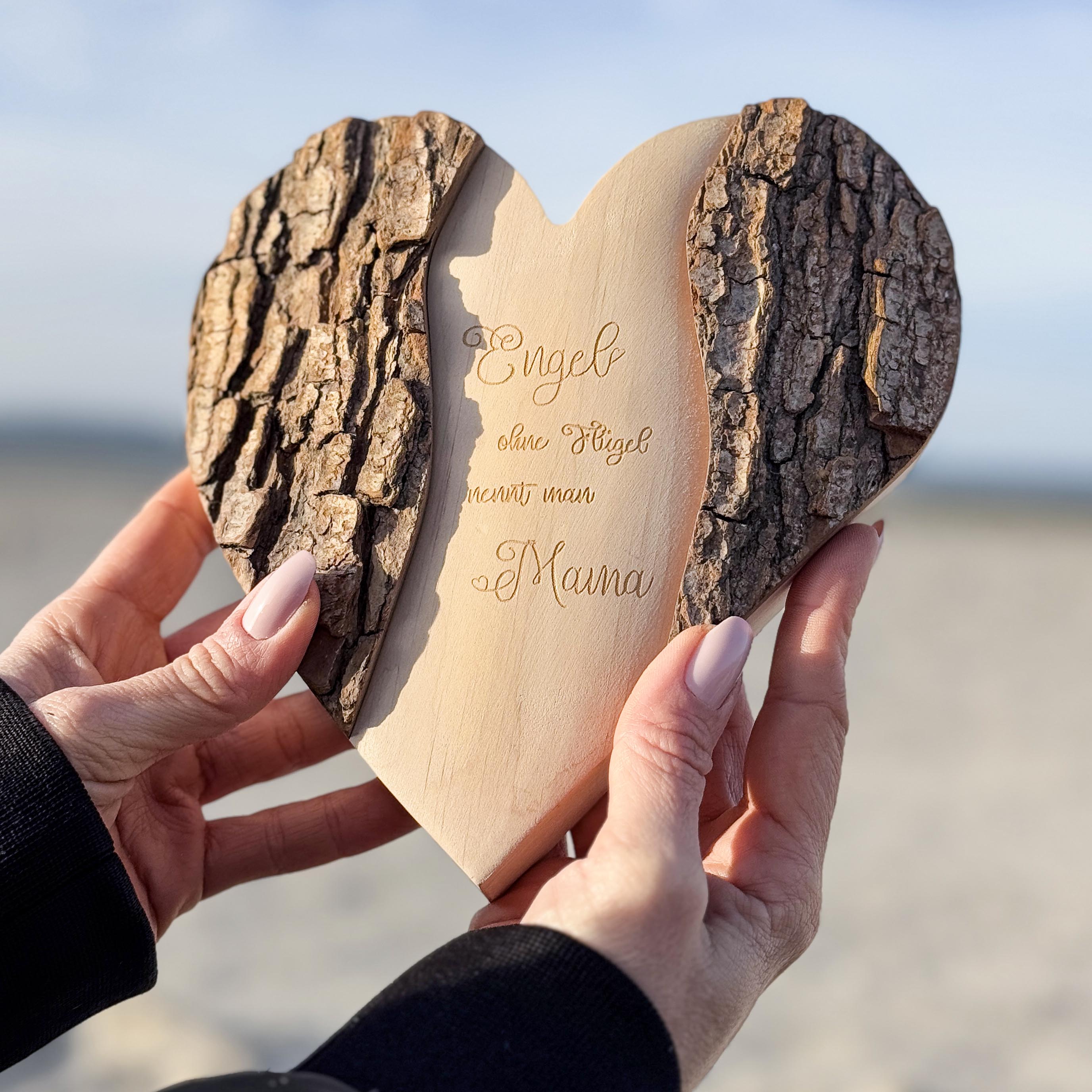 Holz Herz - Wunschtext
