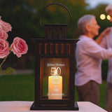 Laterne mit Gravur - Goldene Hochzeit schwarz