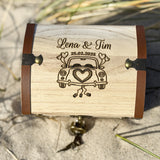 Personalisierte Hochzeitstruhe aus Holz