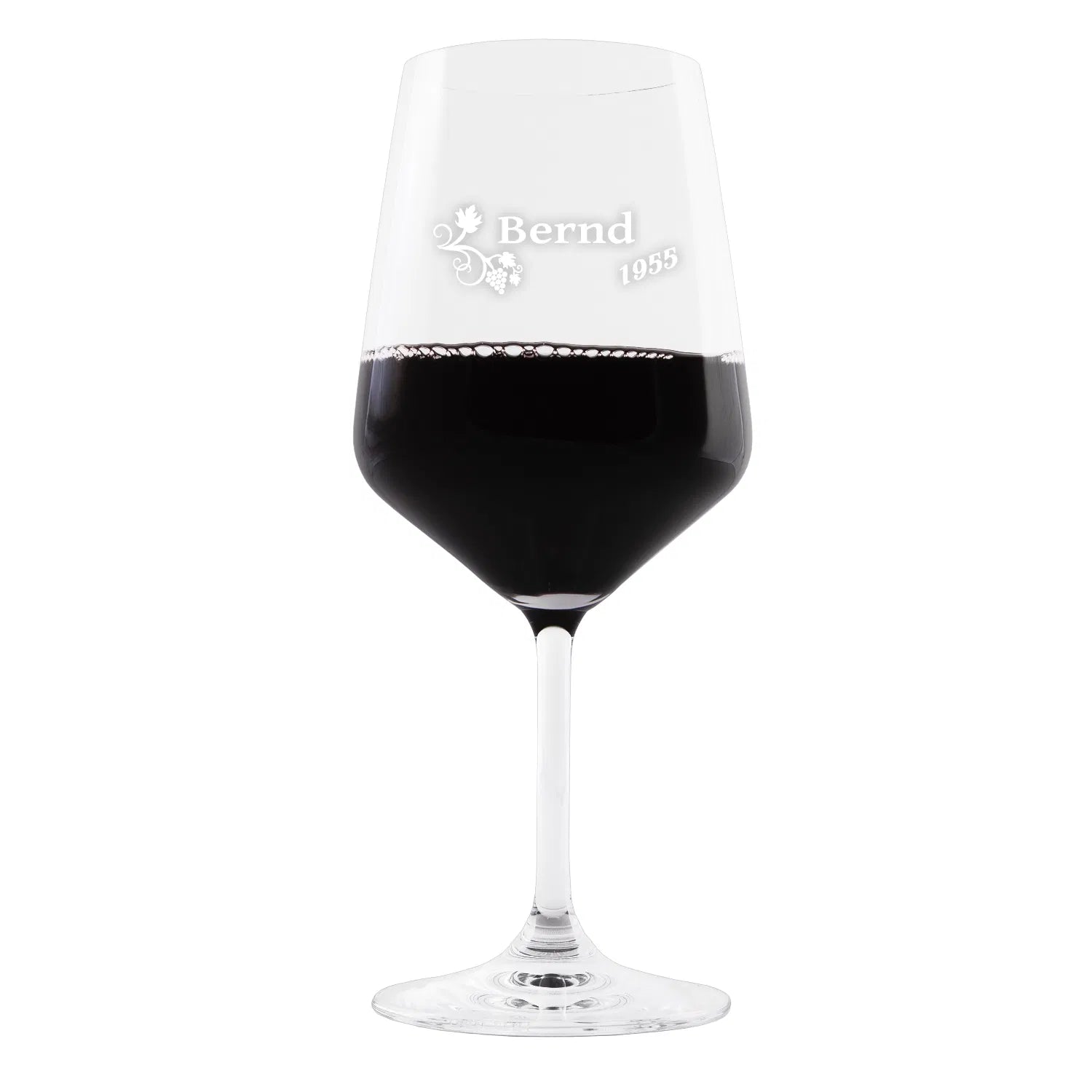 Weinglas -Weinrebe - mit Namen