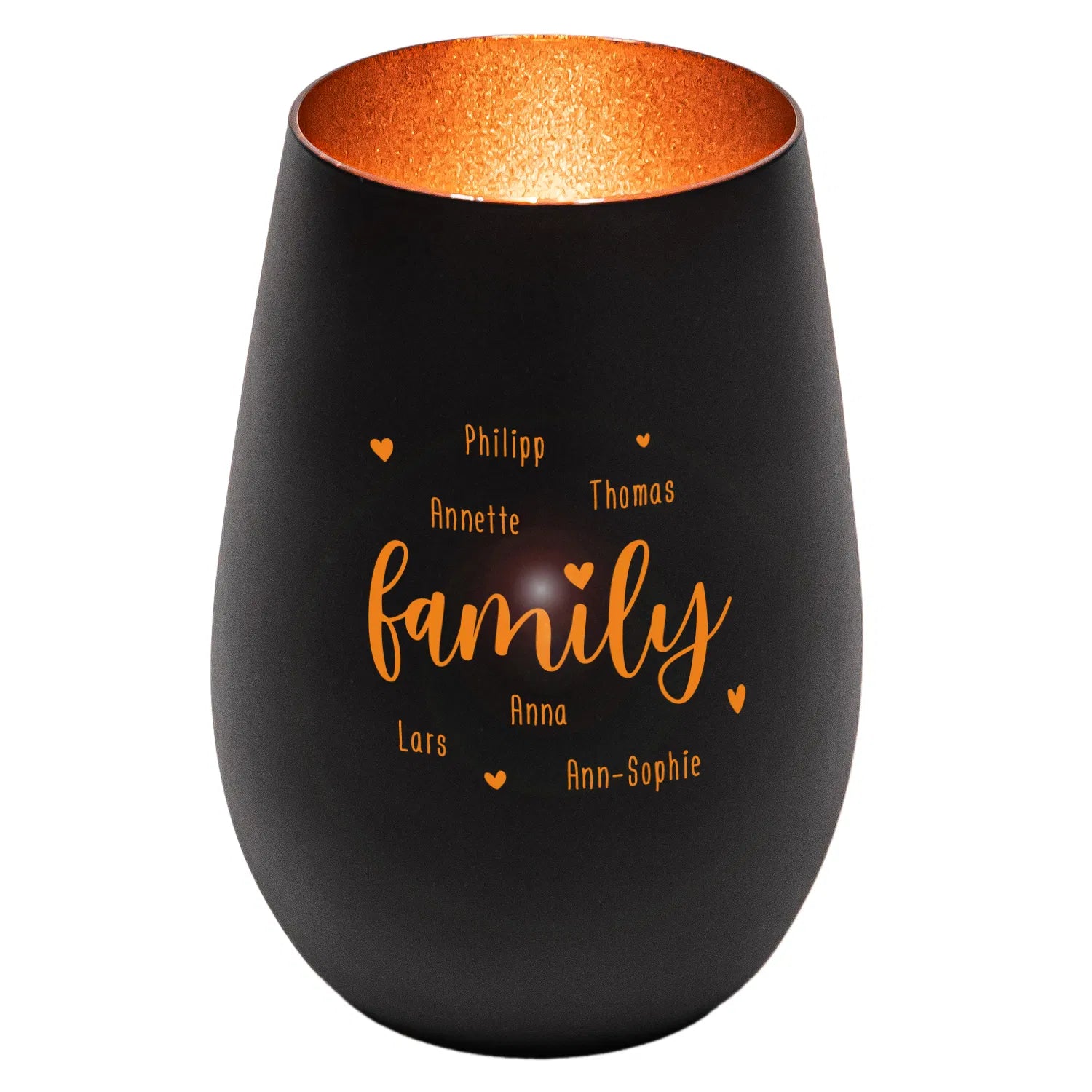 Windlicht - Family Schwarz matt bronze