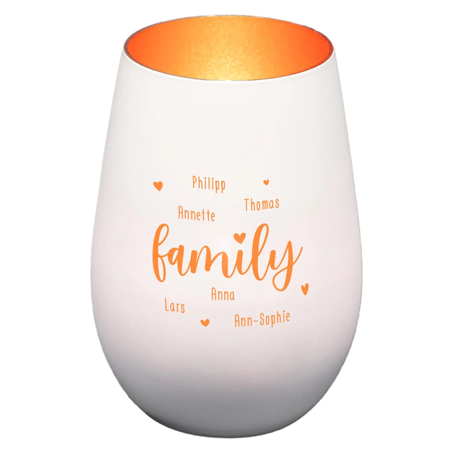 Windlicht - Family Weiss matt bronze