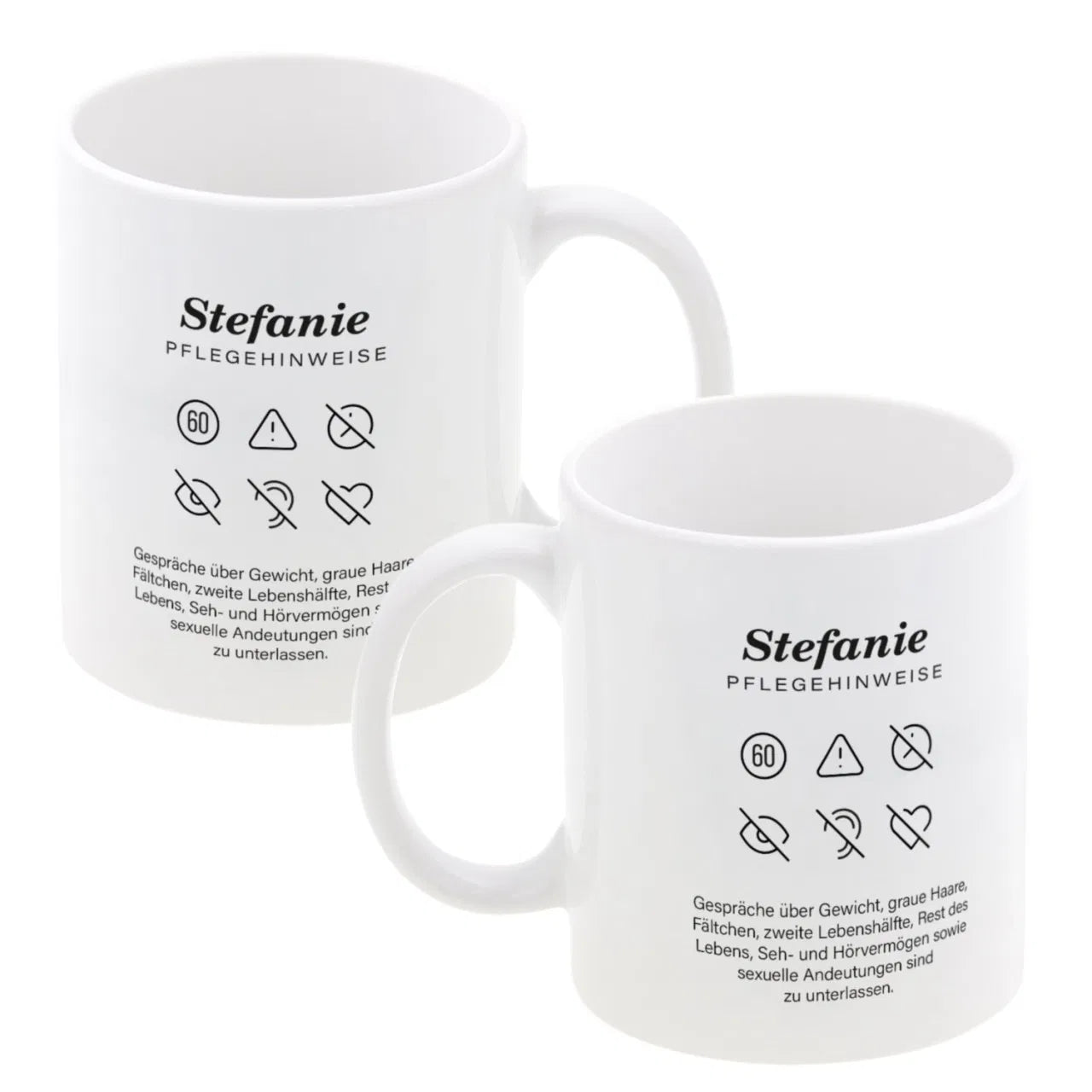 Tasse zum Geburtstag - Pflegehinweise - mit Wunschname