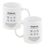 Tasse zum Geburtstag - Pflegehinweise - mit Wunschname