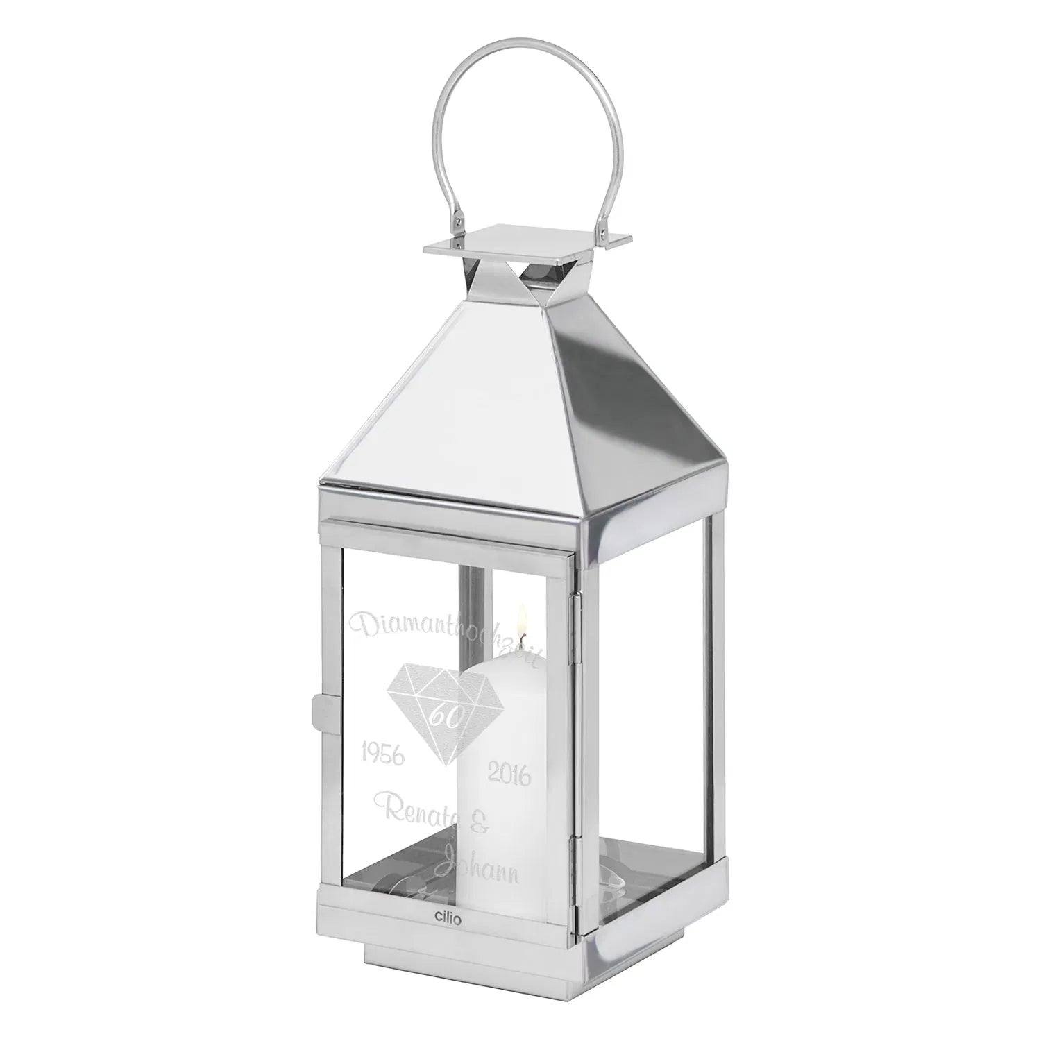 Laterne mit Gravur - Diamantene Hochzeit