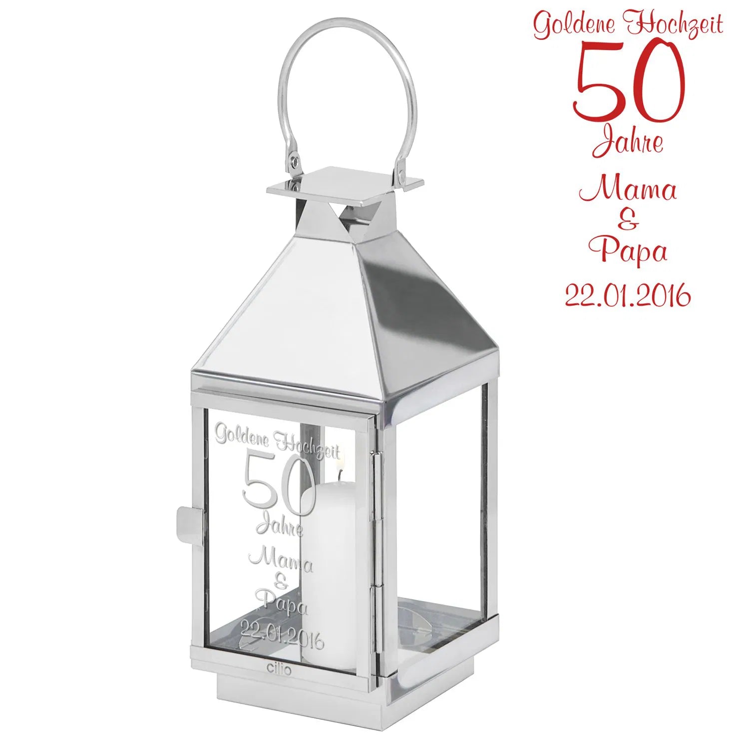 Laterne mit Gravur - Goldene Hochzeit
