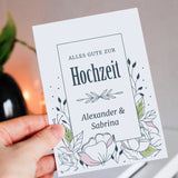 Grußkarte zur Hochzeit - Floral