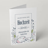 Grußkarte zur Hochzeit - Floral