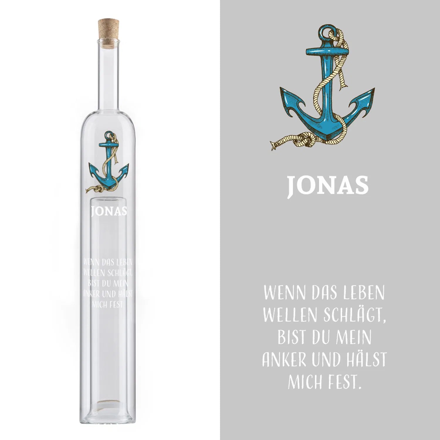 Geldgeschenkeflasche mit zweitem Hohlraum