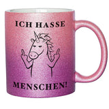Glitzertasse - Ich hasse Menschen