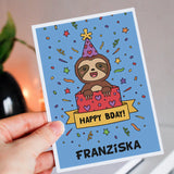 Grußkarte zum Geburtstag - Faultier