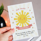 Grußkarte zur Taufe - Sonne