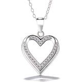 Halskette - Herz mit Zirkonia-Steinchen 925er Silber