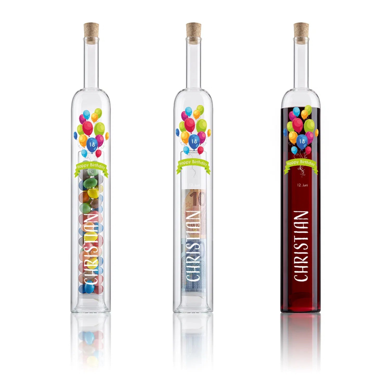 Hohlraumflasche -Geldgeschenkeflasche Geburtstag