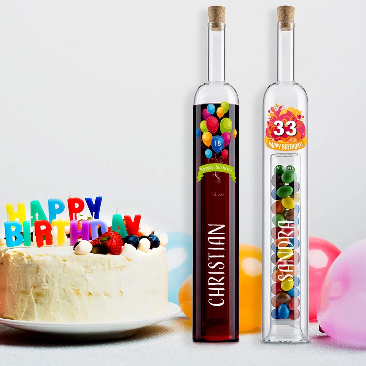 Hohlraumflasche -Geldgeschenkeflasche Geburtstag
