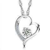 Halskette mit Herz und Strass Steinchen
