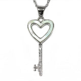 Halskette - Schlüssel mit Strass 925er Silber