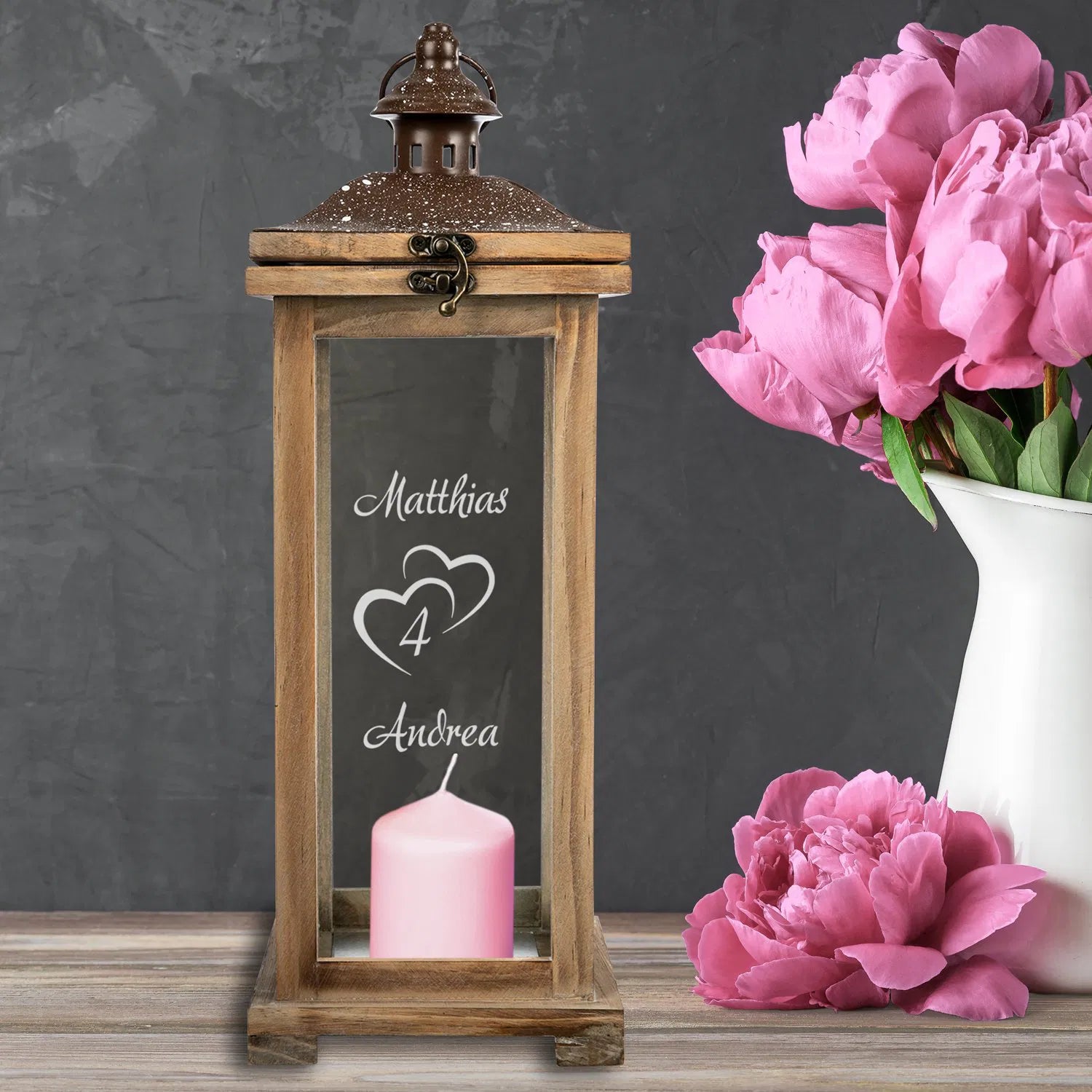 Landhaus Laterne zum Hochzeitstag - Hochzeitslaterne Zahl