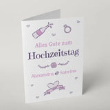 Grußkarte zum Hochzeitstag - Lilatöne