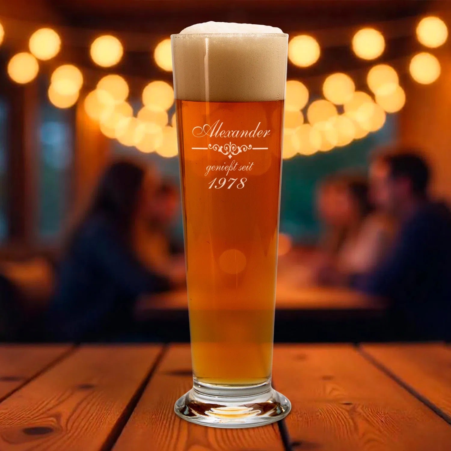 persönliches Geschenk für Männer- personalisiertes Weizenglas mit Namensgravur- Geschenk für Bierliebhaber