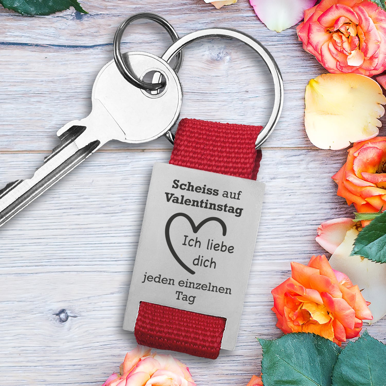 Schlüsselanhänger - Scheiß auf Valentinstag