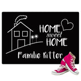 Fußmatte - Home Sweet Home 35 x50cm mit Rand