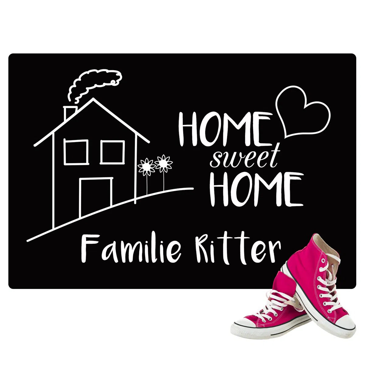 Fußmatte - Home Sweet Home 40 x 60cm mit Rand