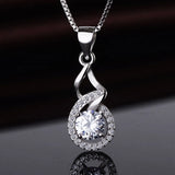 Halskette - Tropfen mit Zirkonia 925er Silber